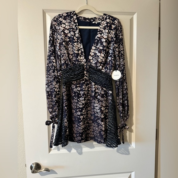 NEW Tularosa Revolve Brentwood Mini Dress Blue Floral Size Small NWT - Picture 4 of 7